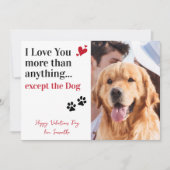 私はあなたを愛おもしろいするバレンタインデーカスタムの犬写真 シーズンカード (正面)