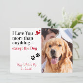 私はあなたを愛おもしろいするバレンタインデーカスタムの犬写真 シーズンカード (スタンド正面)