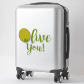 私はあなたを愛おもしろいするフードパン文字引用文 シール (スーツケース)