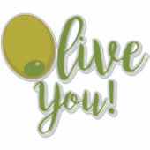 私はあなたを愛おもしろいするフードパン文字引用文 シール (正面)