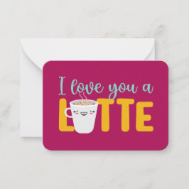 私はあなたを愛しおもしろいてラテプリンかわいいバレンタインデー ノートカード
