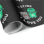 私はあなたを愛しおもしろいて臭いパンプンダークBG ラッピングペーパー (ロールコーナー)