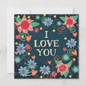 私はあなたを愛しかわいらしるフローラハートインスピレーションカード (正面)