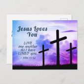 私はあなたを愛したように互いに愛し合うイースター ポストカード (正面/裏面)