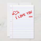 私はあなたを愛しています。ノート型紙 招待状 (正面)