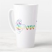 私はあなたを愛しています。装飾文字。 カフェラテマグ (左アングル)