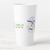 私はあなたを愛しています。装飾文字。 カフェラテマグ (正面)