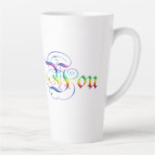 私はあなたを愛しています。装飾文字。 カフェラテマグ (右)