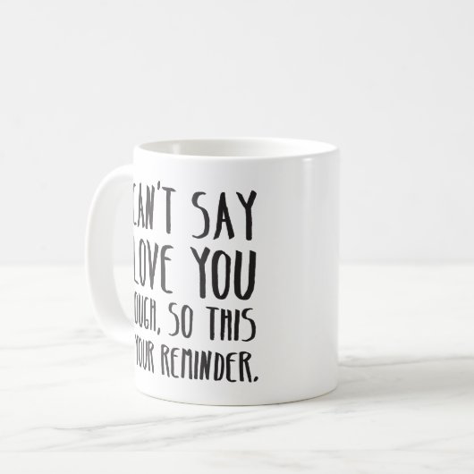私はあなたを愛しているとは言えないシンプルタイポグラフィ コーヒーマグカップ (正面左)