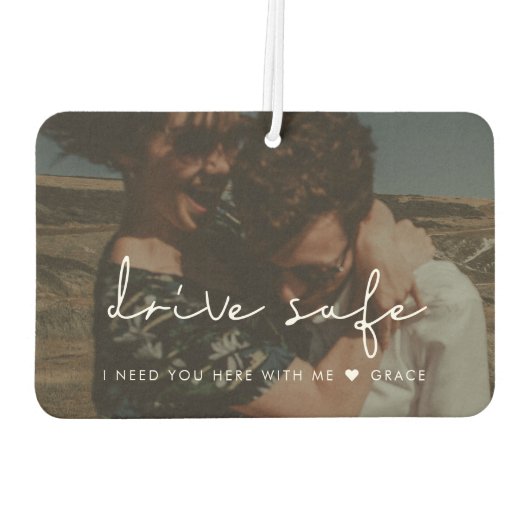 私はあなたを愛しているので安全に運転する家族写真 カーエアーフレッシュナー (裏面)