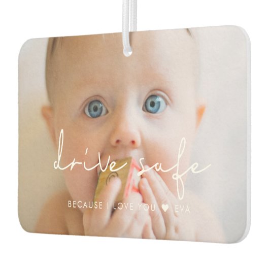 私はあなたを愛しているので安全に運転する家族写真 カーエアーフレッシュナー (左)