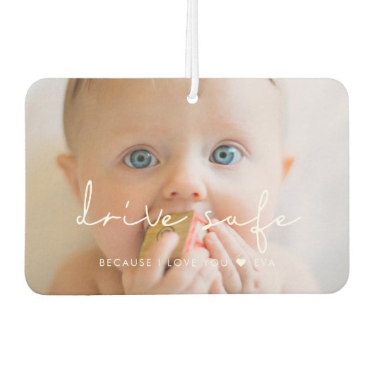 私はあなたを愛しているので安全に運転する家族写真 カーエアーフレッシュナー (正面)