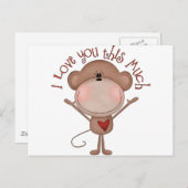 私はあなたを愛しているサル ポストカード (正面/裏面)
