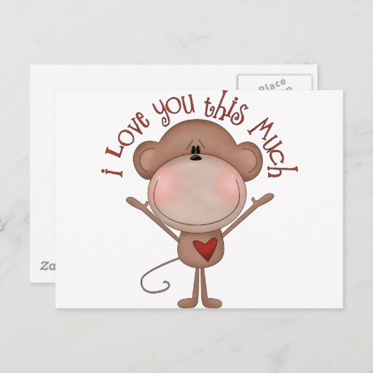 私はあなたを愛しているサル ポストカード (正面/裏面)