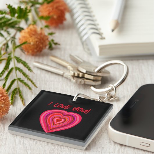 私はあなたを愛しているハート キーホルダー (正面右)