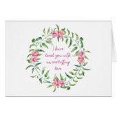 私はあなたを愛しているピンクの花Parakaleoノートカード (正面横)