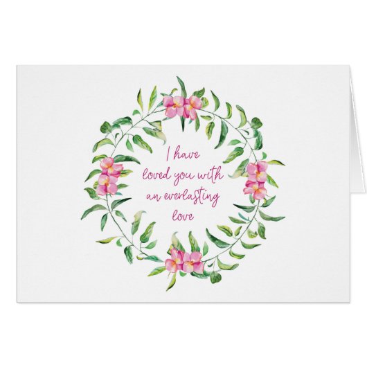 私はあなたを愛しているピンクの花Parakaleoノートカード (正面横)