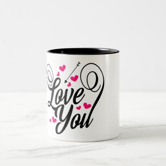 私はあなたを愛しているマグカップ ツートーンマグカップ (中央)
