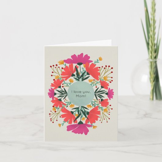 私はあなたを愛しているママフローラ カード (正面)