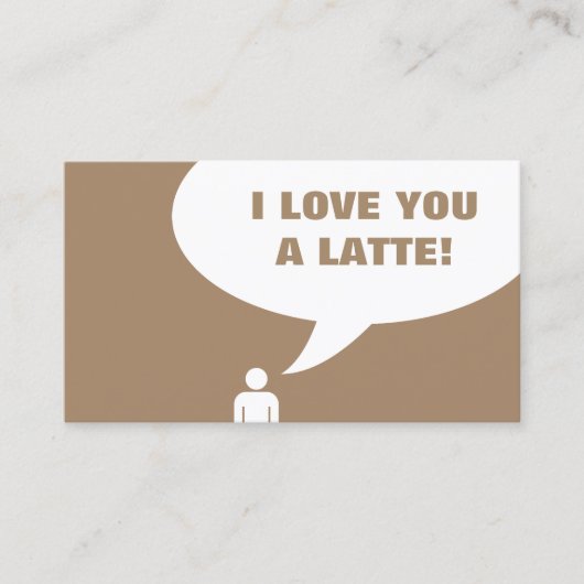 私はあなたを愛しているラテコーヒーパンチカード ロイヤリティカード (正面)