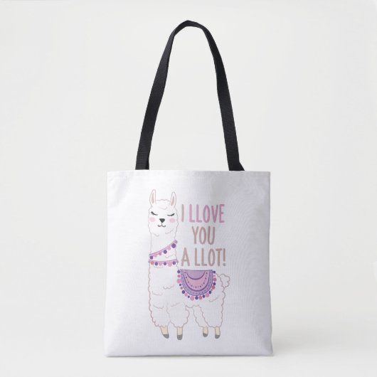 私はあなたを愛しているラマおもしろい- Llama トートバッグ (正面)