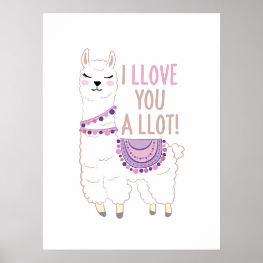 私はあなたを愛しているラマおもしろい- Llama ポスター (正面)