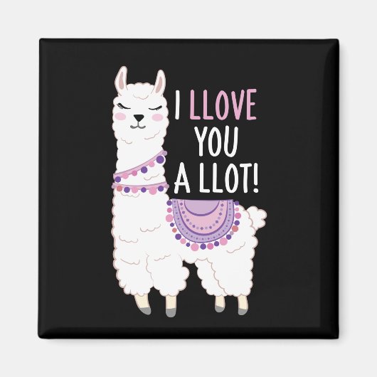 私はあなたを愛しているラマおもしろい- Llama マグネット (正面)