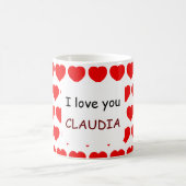 私はあなたを愛している名前 コーヒーマグカップ (中央)