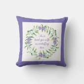 私はあなたを愛している聖なる書物、 経典パープルスローパイ クッション (正面)