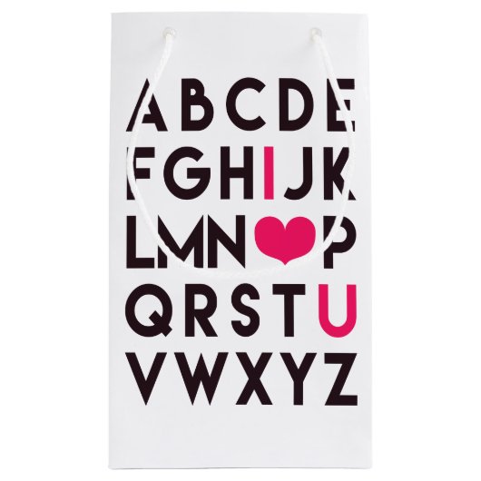 私はあなたを愛している – かわいい,ロマンチックなアルファベット抱き枕 スモールペーパーバッグ (裏面)