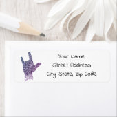 "私はあなたを愛している"アメリカンサインランゲージ差出人住所 ラベル (インサイチュ)