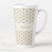 私はあなたを愛している – ゴールデンフォイルハートモダングランジ カフェラテマグ (右)