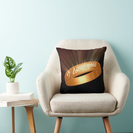 "私はあなたを愛している"ゴールデンリングや輪 クッション (椅子)