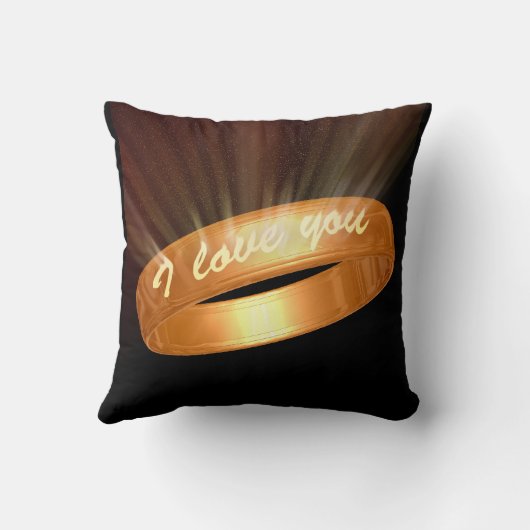 "私はあなたを愛している"ゴールデンリングや輪 クッション (裏面)