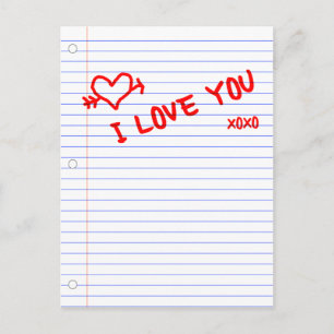 私はあなたを愛している：ノート紙 ポストカード
