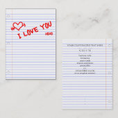 私はあなたを愛している：ノート紙 名刺 (正面/裏面)