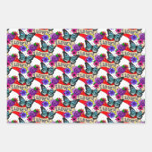 私はあなたを愛している |ハート、バラ、蝶 ラッピングペーパーシート (正面2)