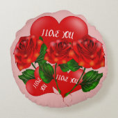 私はあなたを愛している – バレンタインの丸い枕 ラウンドクッション (裏面)