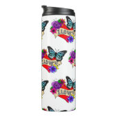 私はあなたを愛している |バレンタインデーのハートとバラ タンブラー (回転右)