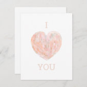 私はあなたを愛している。バレンタインデー。可愛シンプルいピンクハート シーズンカード (正面/裏面)