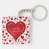 私はあなたを愛している |バレンタイン赤いハート キーホルダー (裏面)
