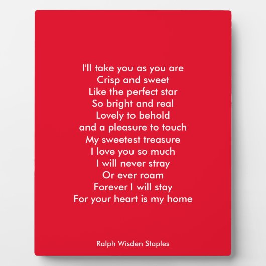 私はあなたを愛している フォトプラーク (正面)