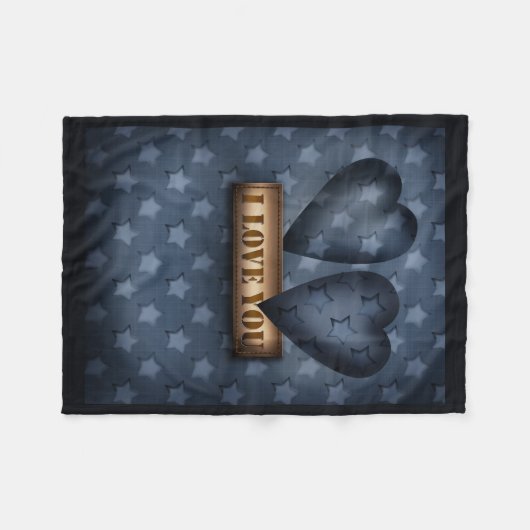 私はあなたを愛している フリースブランケット (正面(横))