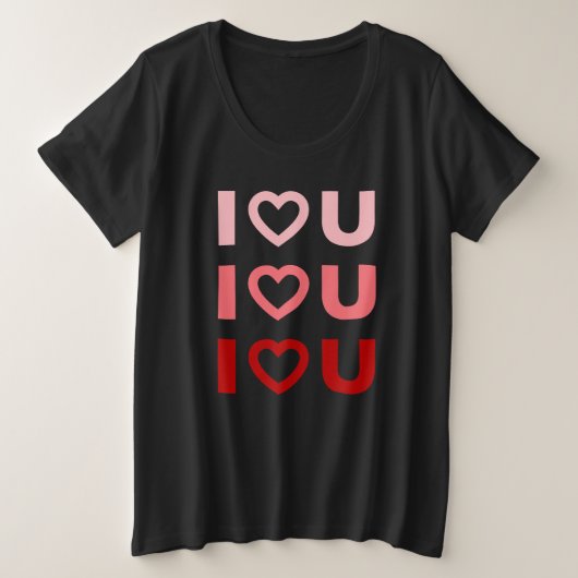 私はあなたを愛している プラスサイズTシャツ (デザイン正面)