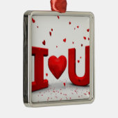 私はあなたを愛している メタルオーナメント (右)