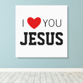 私はあなたを愛している | モダンキリスト教信仰ハート キャンバスプリント (インサイチュ (ウッドフロア))