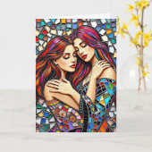 私はあなたを愛している | レズビアンカップル カード (黄色い花)