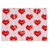 私はあなたを愛している – ロマンチックな抱き枕 ラージペーパーバッグ (正面)