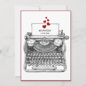 私はあなたを愛している | ヴィンテージタイプライター個人ラブノート シーズンカード (正面)