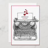 私はあなたを愛している | ヴィンテージタイプライター個人ラブノート シーズンカード (正面/裏面)